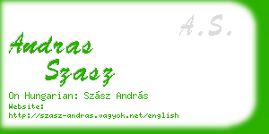 andras szasz business card